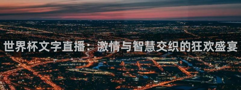 世界杯今年：世界杯文字直播：激情与智慧交织的狂欢盛宴
