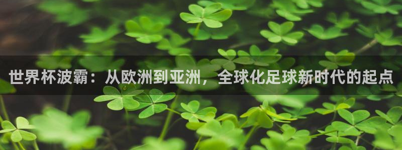 世界杯预选赛规则：世界杯波霸：从欧洲到亚洲，全球化足球新时代的起点